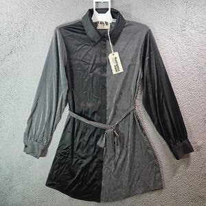 Savanna Jane Black and Gray Long Sleeve Dress